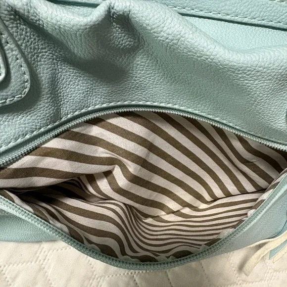 Steve Madden Light Blue/Mint Shoulder Bag Purse with Gold Hardware - Picture 13 of 16